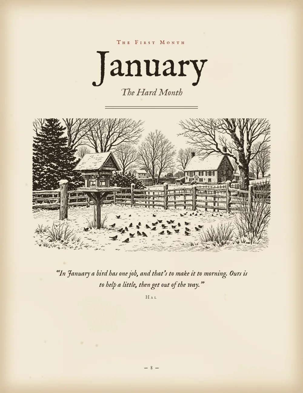 The January chapter opener from The Feeder Almanac